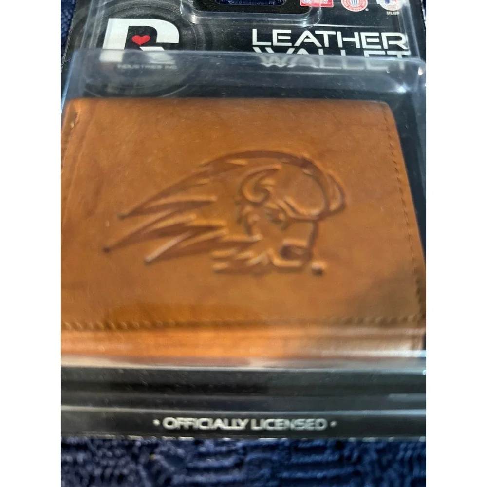 Rico Industries Buffalo Sabres Tan Leather Trifold Wallet NHL WAL-GENBC01 New